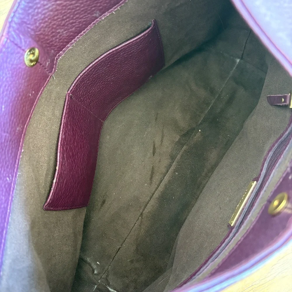 GiGi New York Sasha Hobo Leather‎ Bag Pebble Grain Wine Slouchy